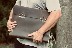 THE MEGA - Giant Leather Family Mega Tome, Huge Rustic Antique Heirloom Keepsake Book, Large Personalized Grimoire, Big Book of Shadows