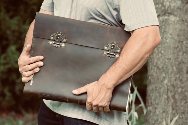 THE MEGA - Giant Leather Family Mega Tome, Huge Rustic Antique Heirloom Keepsake Book, Large Personalized Grimoire, Big Book of Shadows