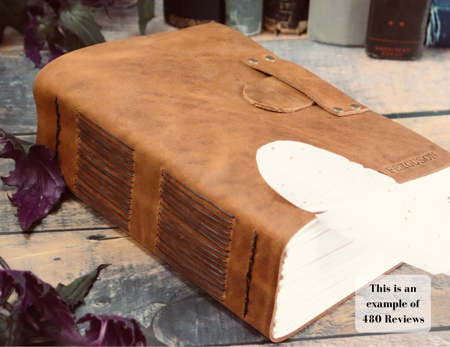 BOOK REVIEW JOURNAL, Personalized Leather Rustic Reading Log Book, Premium Gift for Book Lovers & Bibliophiles, Review Log For Novels
