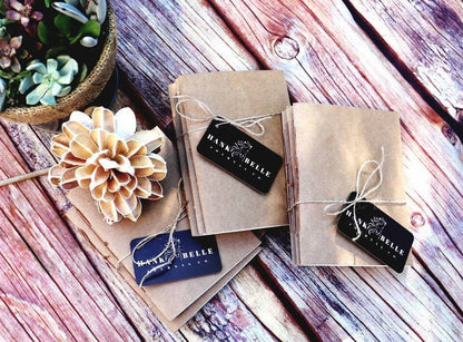 4 PACK Paper Booklets for Refillable Hank Belle Journals or Standalone; High Quality Mixed Media, Watercolor, Lined, Bullet Paper