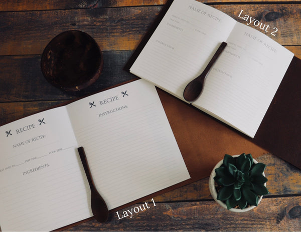 Heirloom Leather Recipe Journal, Family Cookbook, Sewn Bound Full Grain Leather, Personalized Gift for Chefs, Cooks, Bakers, Mom, or Grandma