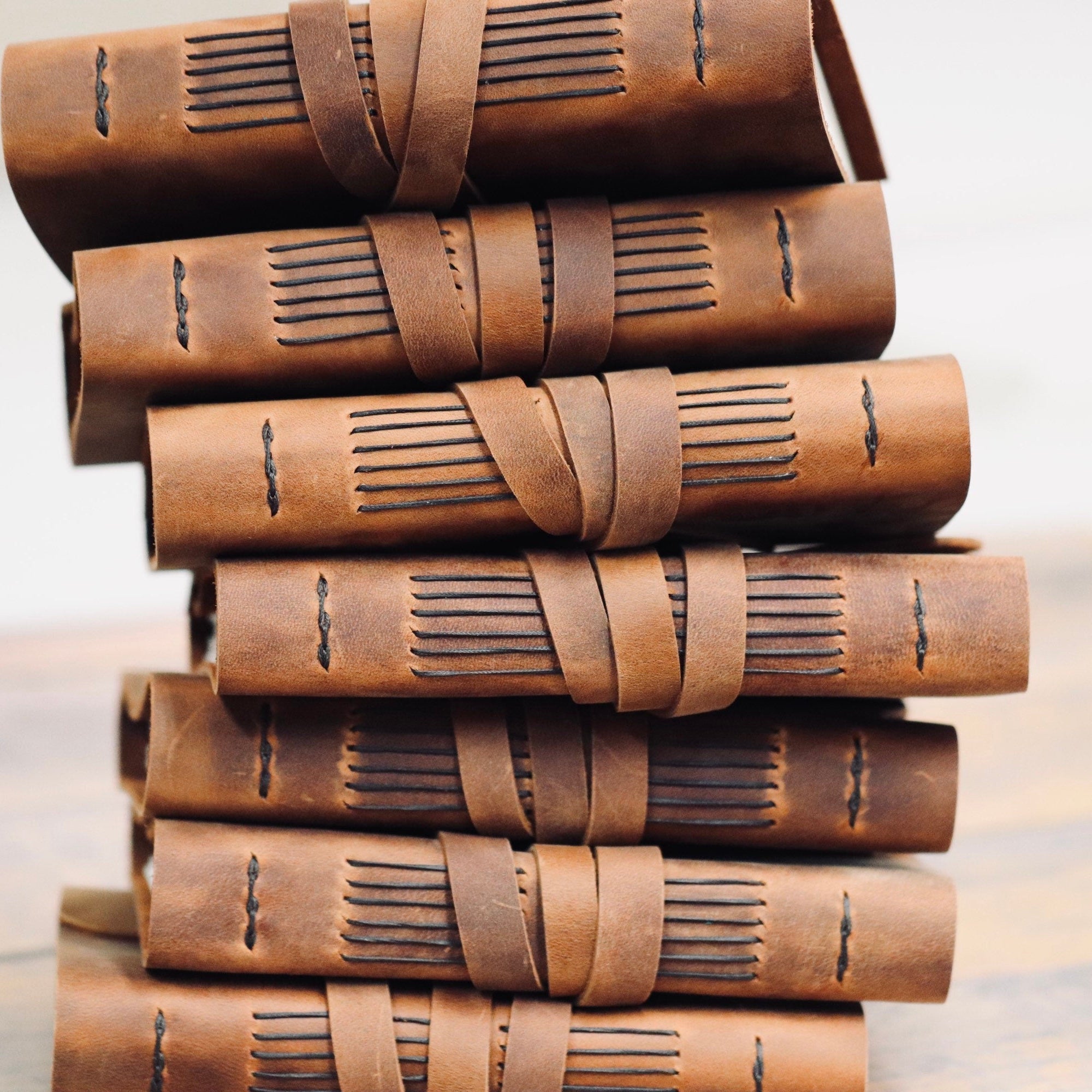 Sewn Bound Personalized Leather Journal, Rustic Notebook, Diary, Sketchbook, Watercolor Book, Premium Leather Bound + Fully Customizable