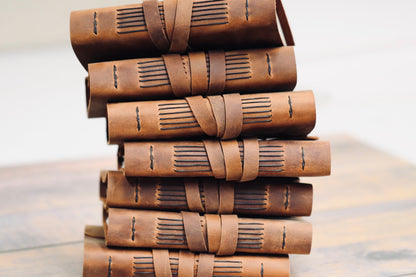 Sewn Bound Personalized Leather Journal, Rustic Notebook, Diary, Sketchbook, Watercolor Book, Premium Leather Bound + Fully Customizable