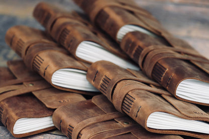 Sewn Bound Personalized Leather Journal, Rustic Notebook, Diary, Sketchbook, Watercolor Book, Premium Leather Bound + Fully Customizable